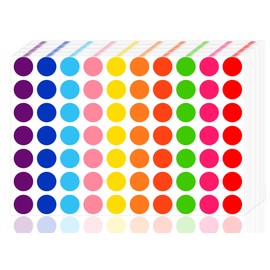 3500 Pieces Dot Stickers, 3/4 inch Color Coding Labels, 10 Color Circle Price Stickers for Office Classroom Student