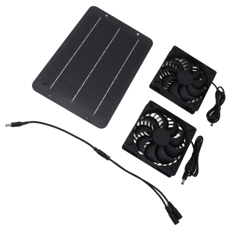 Solar Panel Fan Kit 10W Solar Powered Dual Fans for