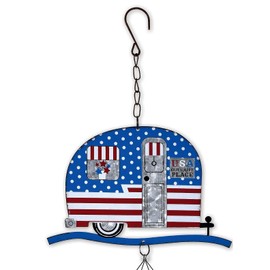 Sunset Vista Designs 93180 Galvanized Metal Vintage Americana Wind Chime, Camper