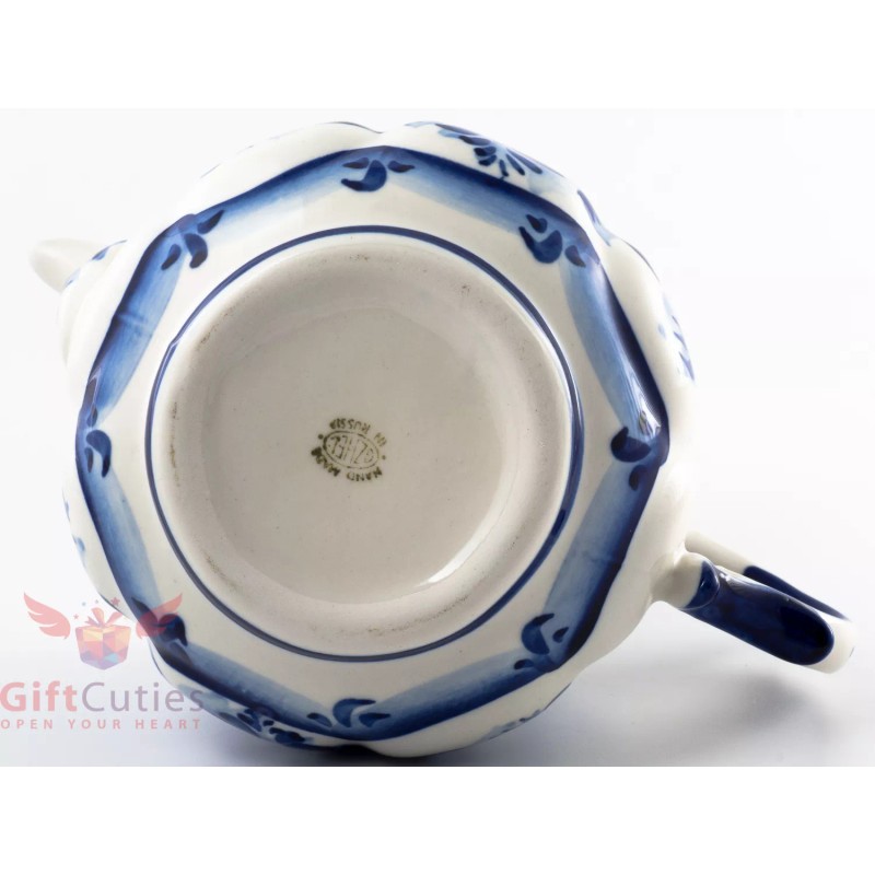 Porcelain Gzhel teapot coffee server handmade in Russia 650ml
