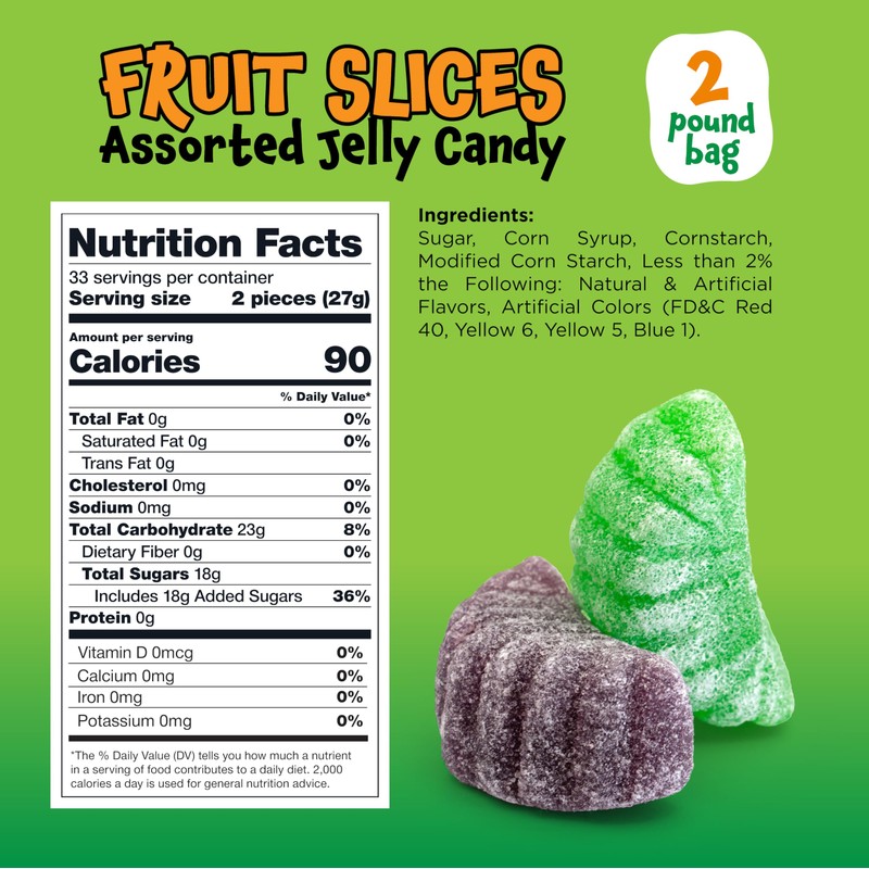 Fruit Slices - 2 Pound Bulk Pack (65 Count) -