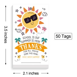 Summer Teacher Appreciation Gift Tags Sunshine Writing Thank You Tag,Thanks for All You've Done This Year Have Great Summer Tag,End of School Year Tags Gift Tags,Thank You Gift Tags for Teacher