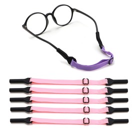 OPUGIT Adjustable Glasses Strap Pack of 5 Non-Slip Glasses Straps Sports Elastic Glasses Straps for Children Non-Slip for Boys and Girls, pink