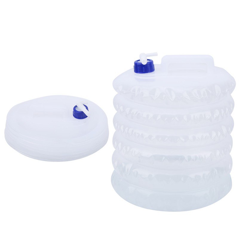 2PCS Outdoor Foldable Water Bucket Portable Plastic Water Bag Bottle