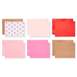 American Greetings Bulk Blank Cards with Envelopes, Pink Heart Stationery (200-Count)
