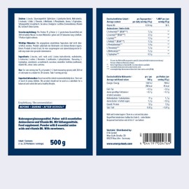 Energybody EAA Powder with BCAA 500 g Tropical Orange/EAAs Powder Contains All 8 Essential EAA Amino Acids / EAA Vegan & Sugar-Free