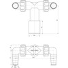 Double 17-23mm Dishwasher Elbow Inlets to 32mm/40mm Drain Waste Trap