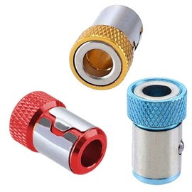 Gasea 3 Packs Removable Magnetizer Screwdriver Ring S2 Alloy Screw Catcher for 1/4 Inch/ 6.35mm Shank Screwdriver Bits