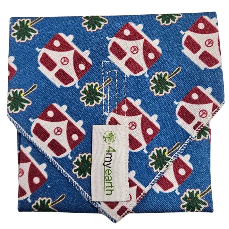 4MyEarth Reusable Cotton Sandwich Wrap, Ocean Life