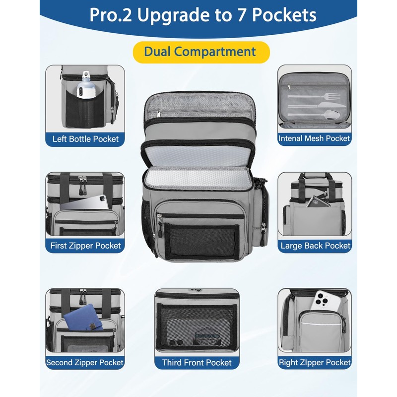 Versatile Expandable Lunch Box - Insulated Cooler Bag for Men