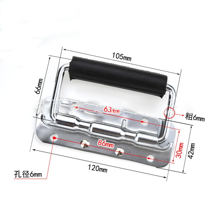 Vokowin 2Pcs Box Handles Spring Folding, Handle Metal Chest Handle