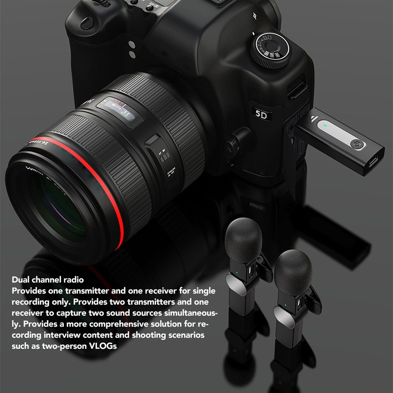 Wireless Lavalier Microphone Professional Plug and Play Noise Reduction Mini