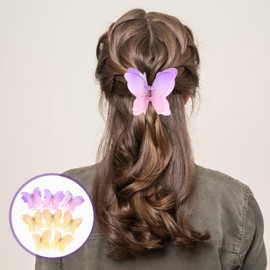 Baluue 8pcs Frosted Butterfly Hair Clips for Women and Stylish Hair Accessories for Hairstyles Random Gradient Colors for Versatile Looks