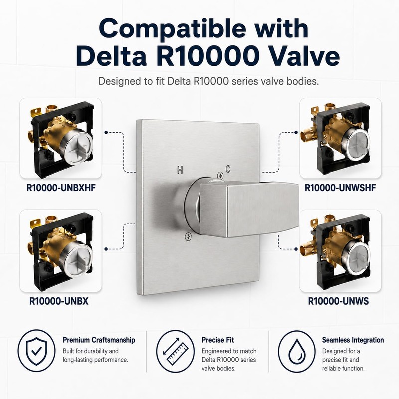 Replacement for Delta 13/14 Series Shower Handle Trim Kit with