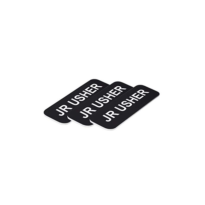 Jr Usher 1 x 3 Name Tag, Black (10 Pack)