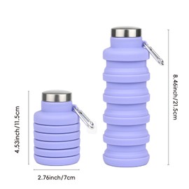 votuyet 1Pcs purple silicone foldable water bottle,which can be used for outdoor activities, travel, and everyday use