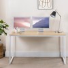Zinus Jennifer 55 Inch White Frame Desk/Computer Workstation/Office Desk/Dining Table/Easy