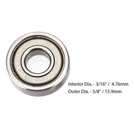 Gasea 5 Sets Replacement Top Mounted Ball Bearings Guide for Router Bit Repair Accessories Tool Kit | Inner Dia. 3/16" | Outer Dia. 5/8"