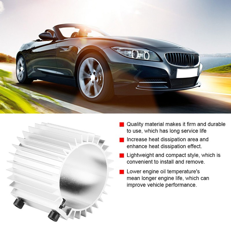 Black Silver Car Engine Oil Filter Cooler/Heat Sink Cover/Cap Aluminum