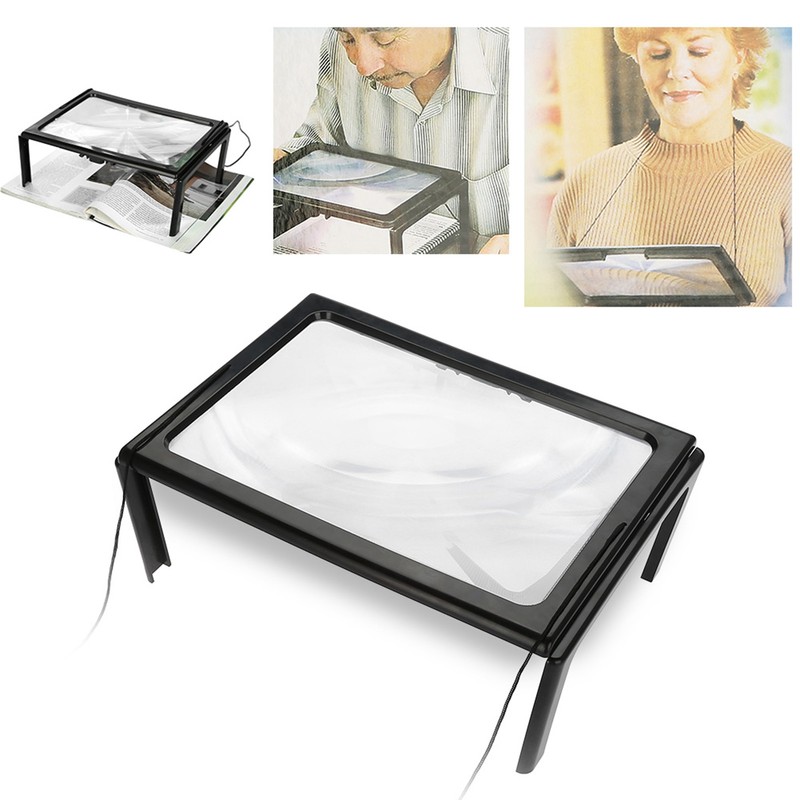 Foldable Ultrathin A4 Full Page Magnifying Glass with 3X Magnifier