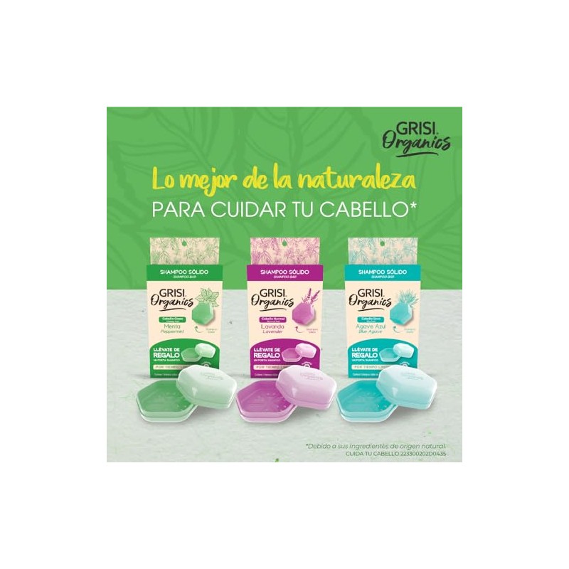 Shampoo Sólido con Menta para Cabello Graso, 75gr