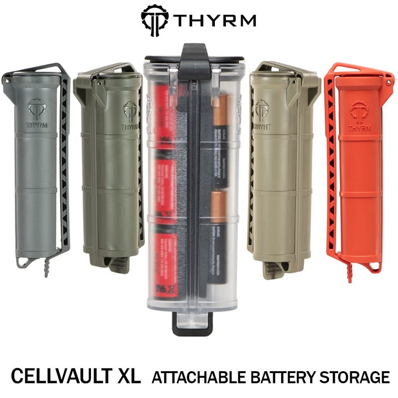 Thyrm CellVault XL Battery Storage (Black) Case for AA, AAA,