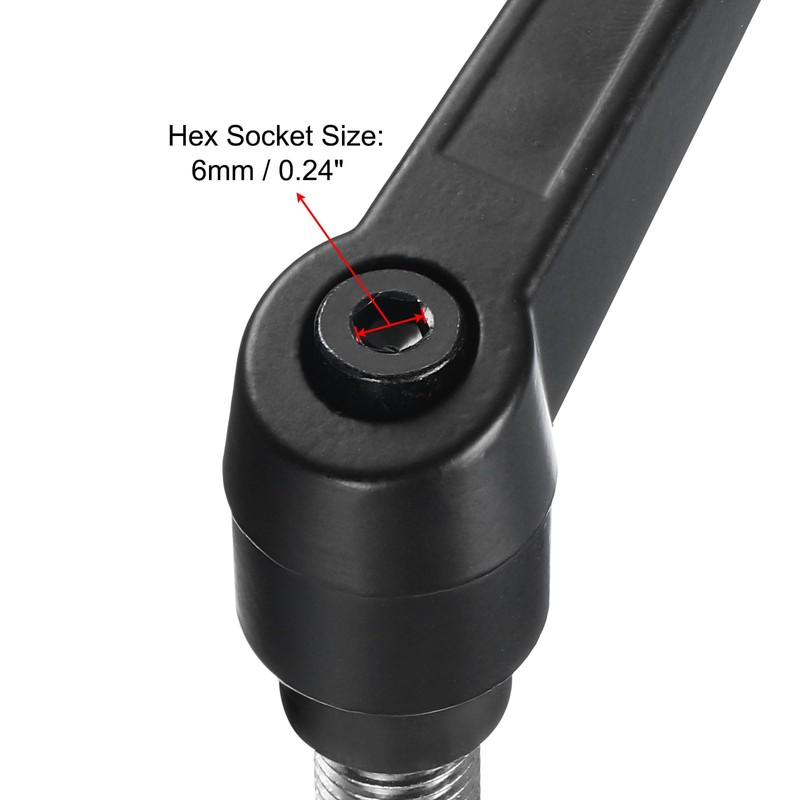 sourcing map Adjustable Clamping Lever Handle M16 x 30mm Metric