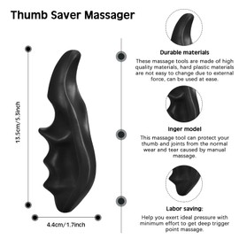 Nuanchu 2 Pieces Thumb Saver Massage Tool Deep Tissue Thumb Massage Tool Include 2 Thumb Protector Tool Point Massager for Gentle Point Massage(Black)