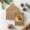 Vintage Robin Christmas Cards - Pack of Ten - One