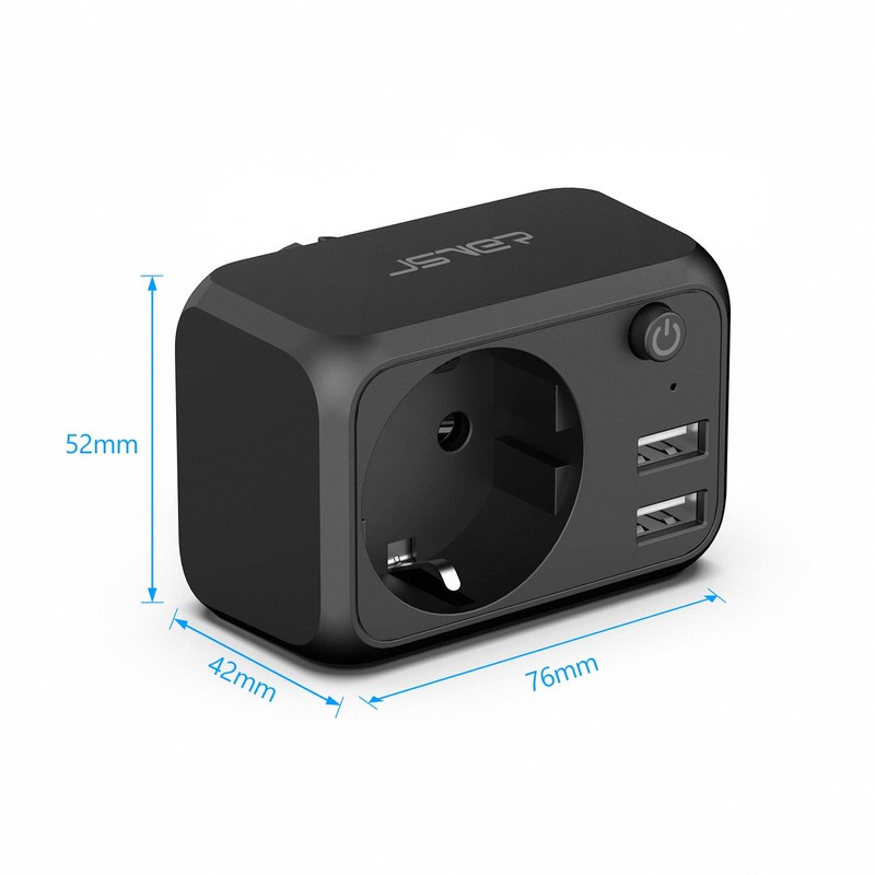 JSVER USB Socket 4000 W Socket Adapter USB Multiple Socket