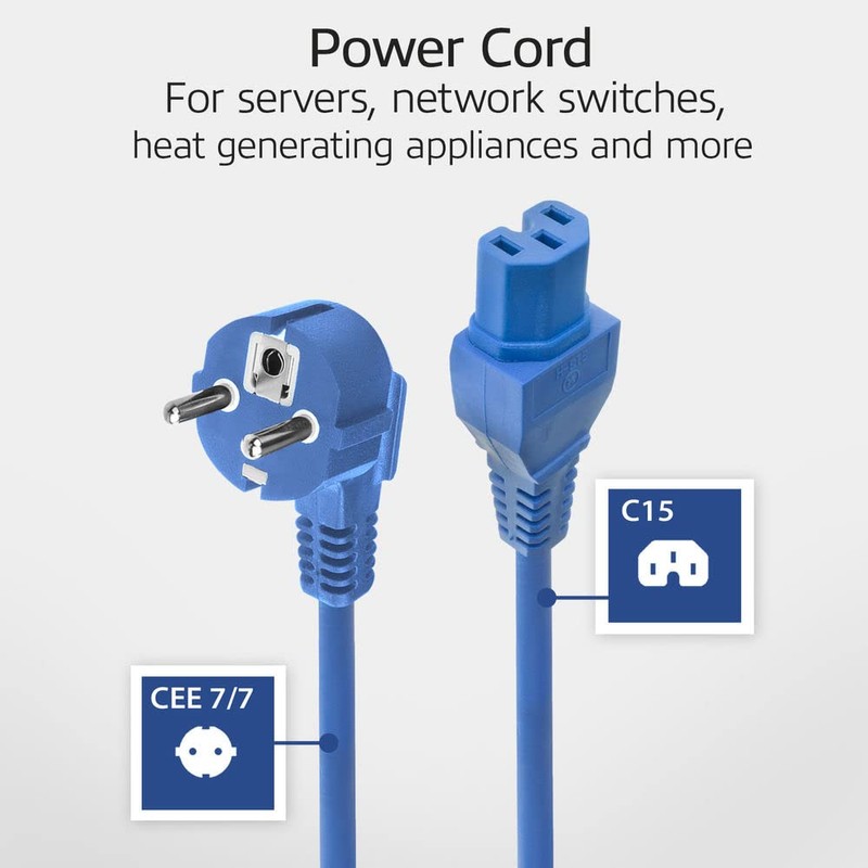 ACT CEE7/7 to C15 2m Power Cord CEE 7/7 (Angled