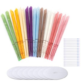 MUNSKT 18 Pcs Ear Candles， Ear Wax Remover All Natural Ear Candles Beeswax Candling Cones with 9 Protective Disks for Relaxation and Cleaning