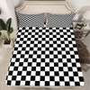 Geometric Checkerboard Patchwork Kids Fitted Sheet Full Size,Abstract Plaids Grids