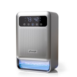 Frizzlife Dehumidifier, 135oz Water Tank, Quiet Small Dehumidifiers With Sleep Mode For Home, Bedroom, Bathroom, Basement W/Auto Shut Off, 7 Colors LED Light, Gray