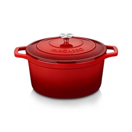 vancasso Enameled Cast Iron Dutch Oven, 7.5 QT Dutch Oven Pot with Lid, Round Enamel Dutch Oven for Bread Baking, Non Stick Enamel Coating, Pot's Body Cast Iron, Red