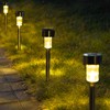 GIGALUMI Solar Pathway Lights, Stainless Steel IP44 Waterproof Auto On/Off