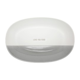 Pavilion Gift Company - Love You Food - 17" Oval Serving Dish Platter Tray Hostess Gift Holiday Party Gathering Present For Desserts Fruits Vegetables Snacks Cookies Charcuterie Entertaining Serveware