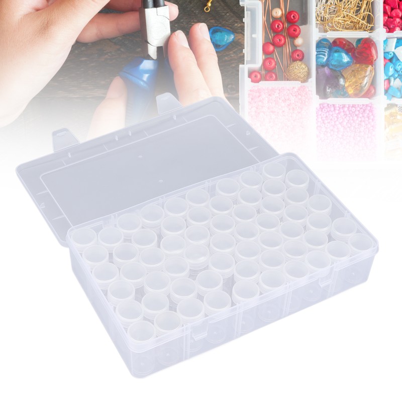 60pcs Diamond Painting Storage Containers Portable Plastic Bead Storing Bottle