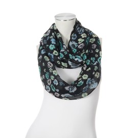 Majea Loop Scarf Women's Tube Scarf Neckerchief Narrow Loop Scarf (880051), Black (black 1)