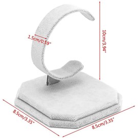 POFET 2pcs Velvet C Type Design Jewelry Bracelet Bangle Watch Display Rack Stand Holder New Gift - Grey