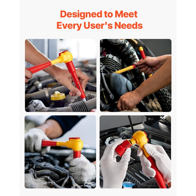 VEVOR Insulated Socket Set, 16-Piece Insulated Wrench Tool Set, 1000V