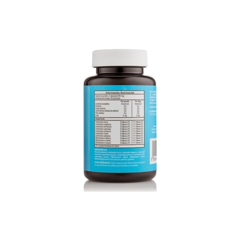 Probióticos 100 Billones UFC 10 Cepas con Lactobacillus y Bifidobacterium