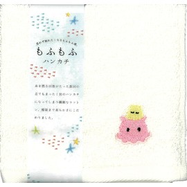 Cozy Company 184303 Women's Handkerchief, 9.8 x 9.8 inches (25 x 25 cm), Mendako Octopus, White, Embroidery