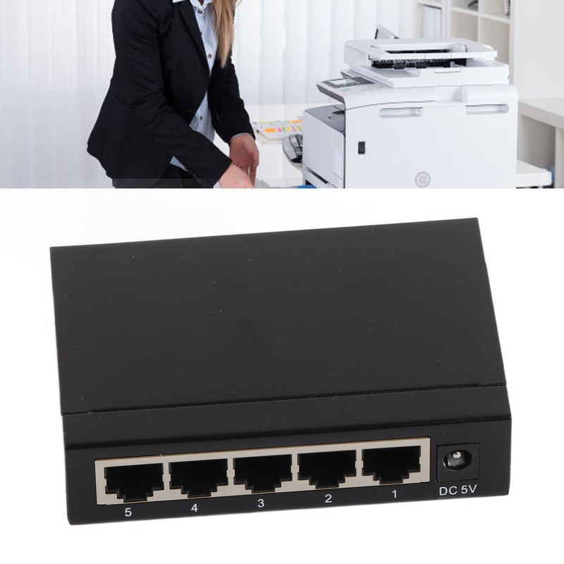 5 Port 10/100Mbps Ethernet Switch Plug and Play Unmanaged Home