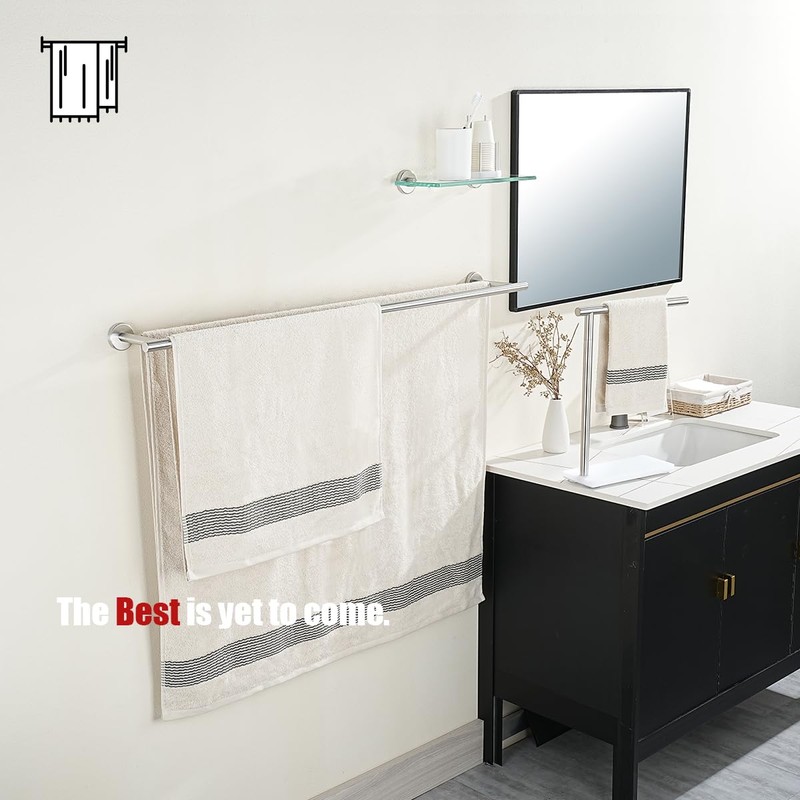 JQK Double Bath Towel Bar, 39 Inch 304 Stainless Steel