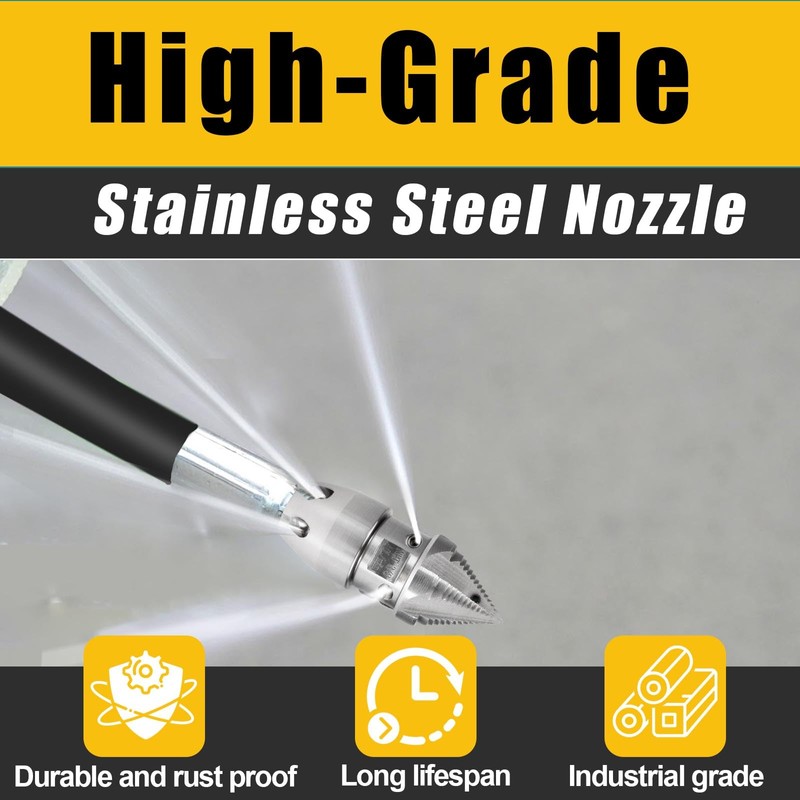 1/2 NPT, 40 L/min Sewer Jetter Rotating Nozzle - Stainless