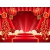 Fmarui Lunar New Year Backdrop 10x8ft Happy Vietnamese Chinese New