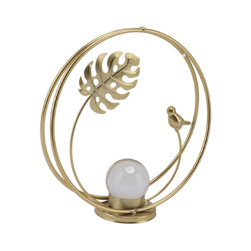 Crystal Ball Holder Decor Iron Bird Leaf Decoration Tabletop Decor