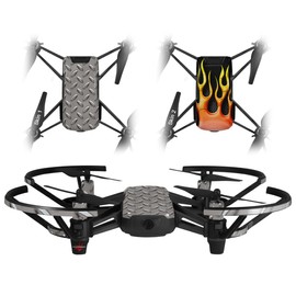 Skin Decal Wrap 2 Pack for DJI Ryze Tello Drone Diamond Plate Metal 02 Drone NOT Included