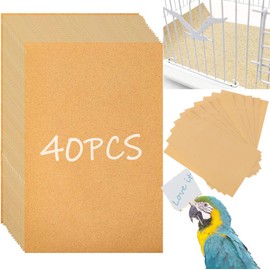 40PCS Gravel Liner Paper for Bird Cage,11x17 in Bird cage Liner Paper-Gravel Paper Special for Bird Cage in Sea Sand,Parrot Cage Sandpapers Cushion Pad Pet Bedding Accessories (40PCS 11 x 17 Inch)
